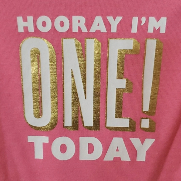NWT Carter's 12 Months Hooray I'm One Today Onesie - Picture 3 of 3